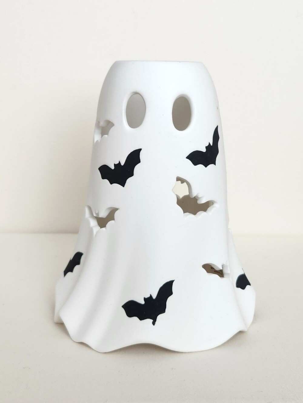 Anthropologie Halloween Small Ghost Ceramic Hurricane Candle Holder New
